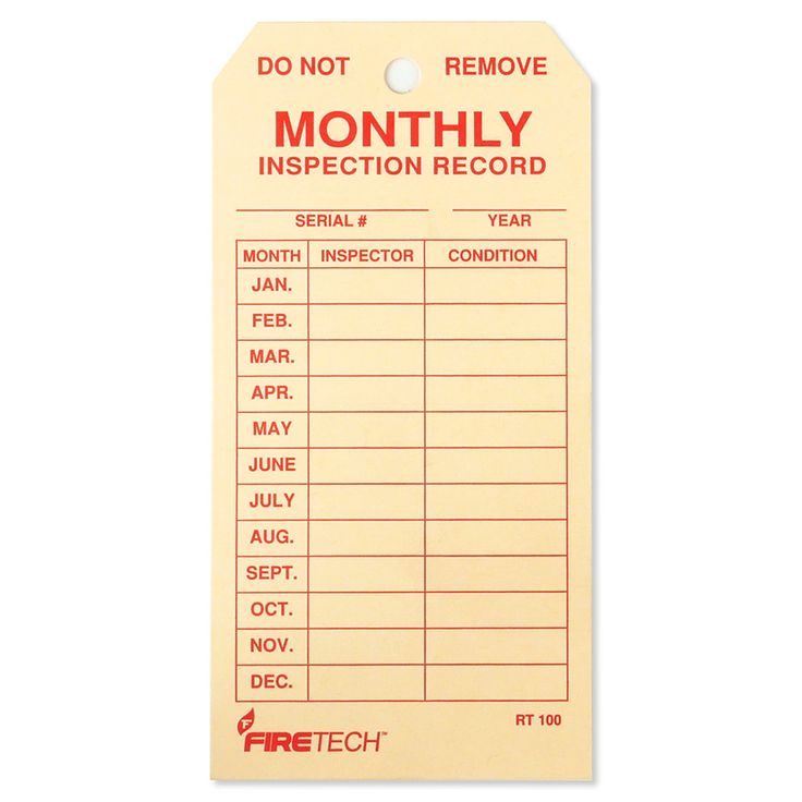 Fire Inspection Cards 2021 2022 Template 1 METAL FIRE EXTINGUISHER 4 