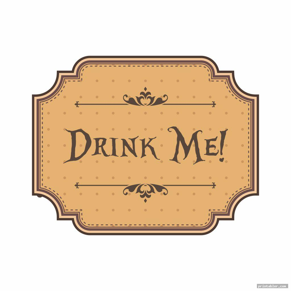 Printable Tags Alice In Wonderland Drink Me Gridgit