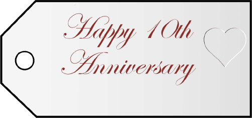 Tenth Anniversary Gift Tags Printable Gift Tag