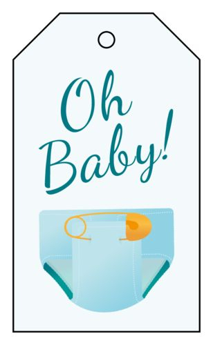 Oh Baby Baby Shower Party Favor Cardstock Gift Tag Template Baby