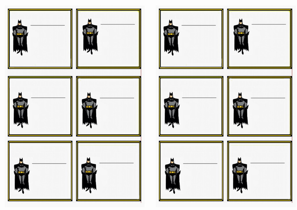 Batman Name Tags Birthday Printable