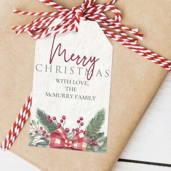 Pine Christmas Gift Tags Holiday Favor Tags Printable Favor Tags 