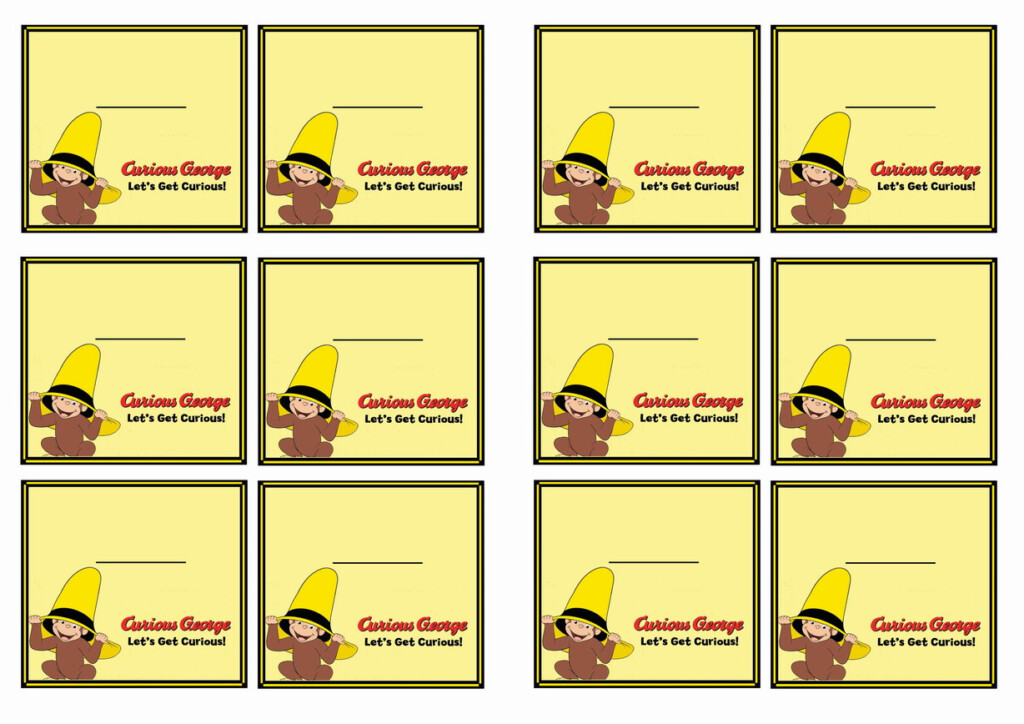 Curious George Name Tags Birthday Printable