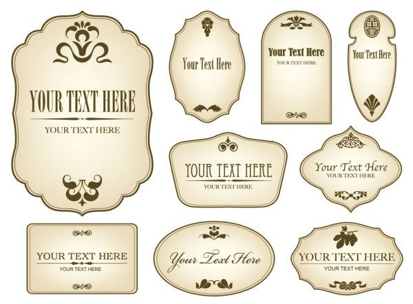 Free Decorative Label Templates Simple Bottle Label 01 Vector Other