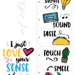 Five Senses Gift Tags Card Instant Download Printable 5 Etsy
