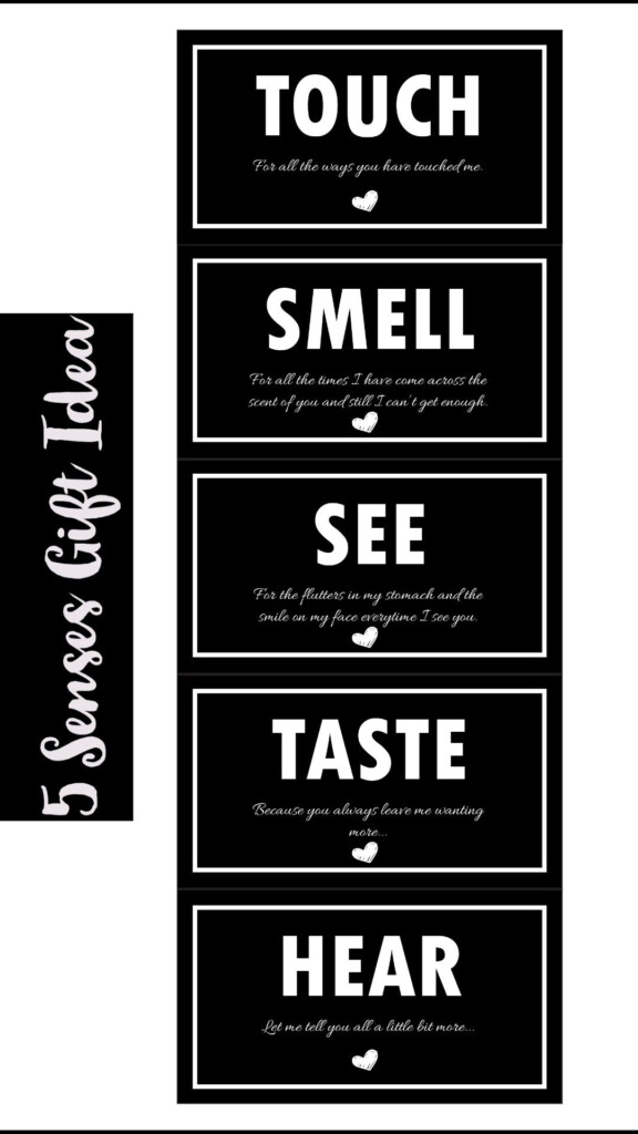 5 Senses Gift Idea Gift Tags For Him For Anniversary Birthday 