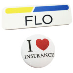 1 X 3 Plastic FLO Name Tag Badge Button Progressive