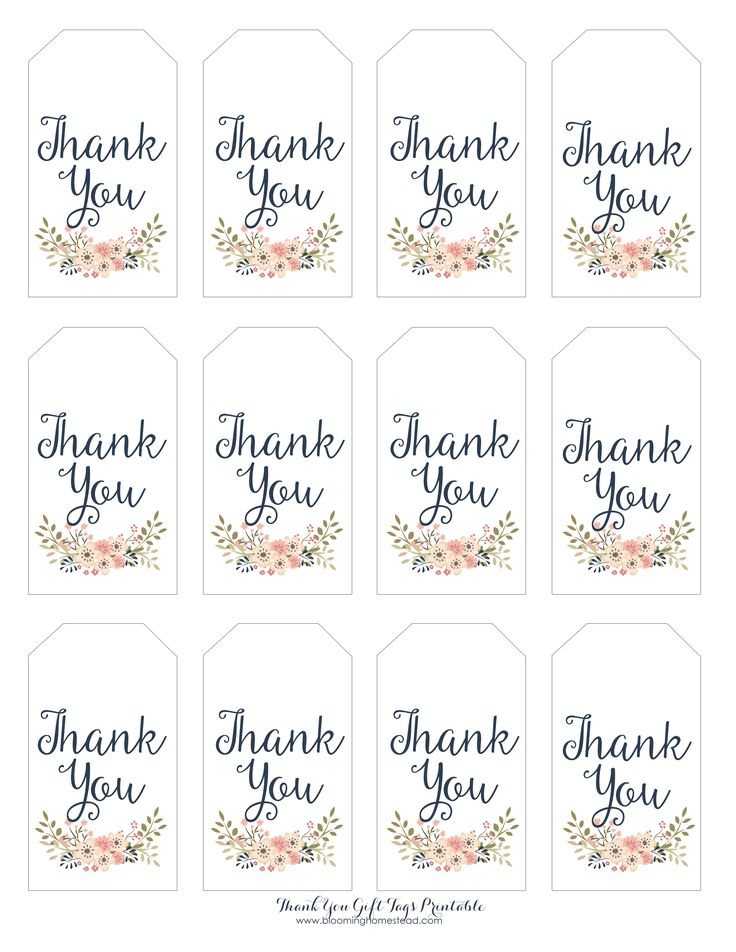 Thank You Gift Tags Blooming Homestead Gift Tags Printable Free