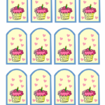 Birthday Cupcakes And Hearts Free Printable Birthday Favor Tags