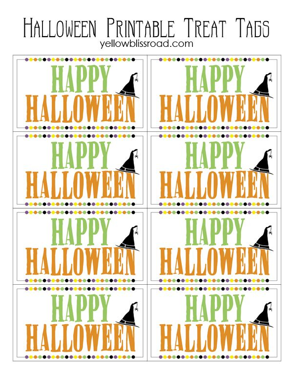 Halloween Treat Tags Free Printable Halloween Treat Tags Halloween