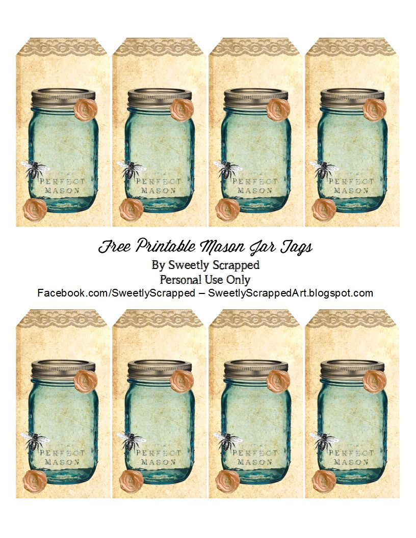 Free Printable Blue Mason Jar Tags Mason Jar Tags Jar Tags Mason