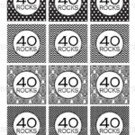 Printable 40th Birthday Cupcake Toppers Sticker Labels Party Favor