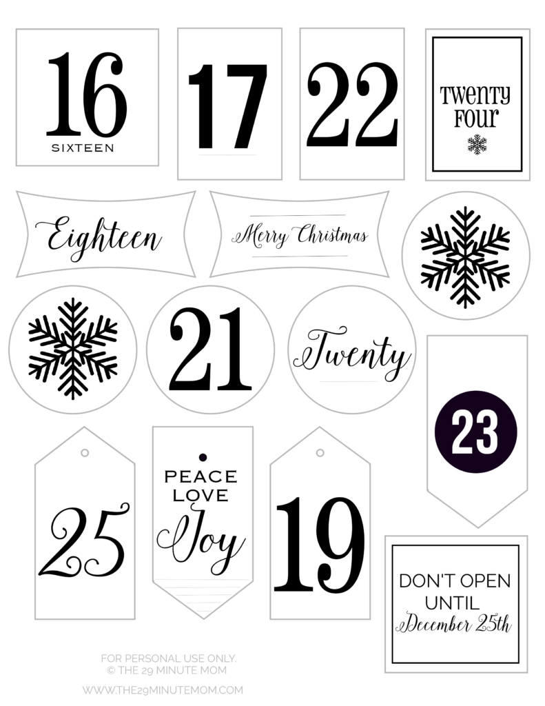 Free Printable Advent Numbers Free Printable