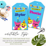 Baby Shark Favor Tags Thank You Tag Baby Shark Party Shark