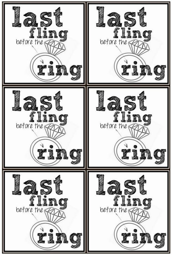 Last Fling Before The Ring Gift Tag Free Bachelorette Party