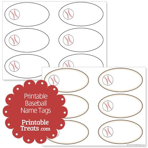 Free Printable Baseball Name Tags From PrintableTreats Name Tags