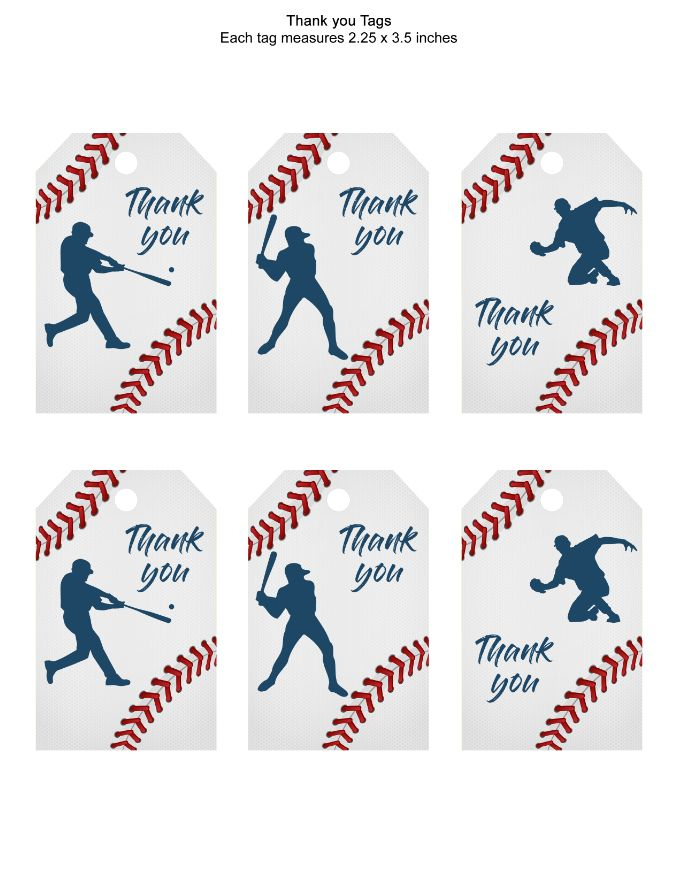 Free Printable Baseball Thank You Tags FreePrintableTag