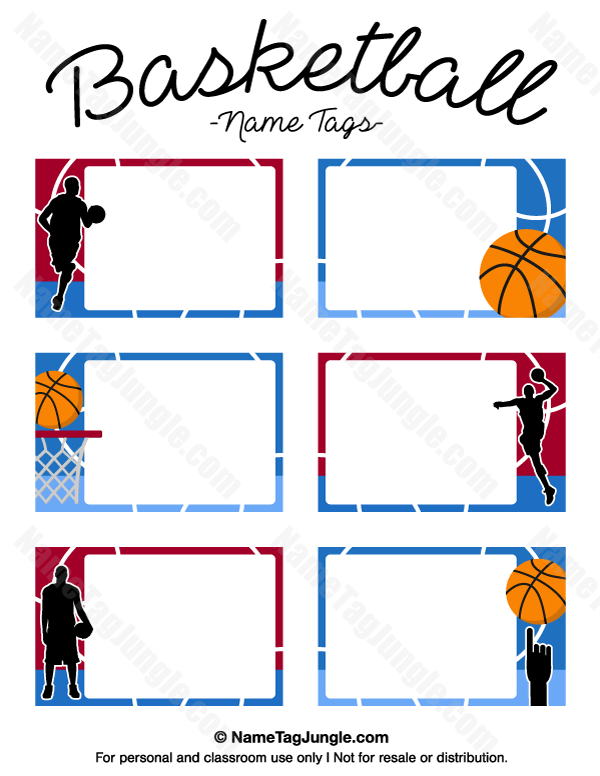 Printable Basketball Name Tags Name Tag Templates Tag Templates