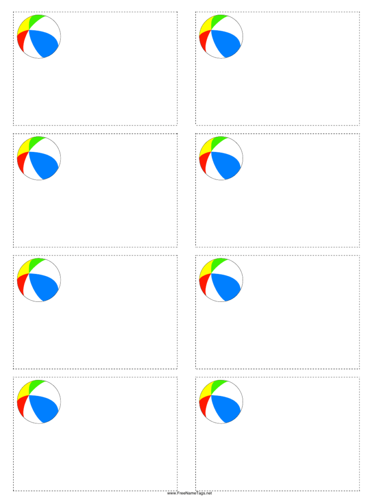 Beach Ball Name Tag Template Download Printable PDF Templateroller