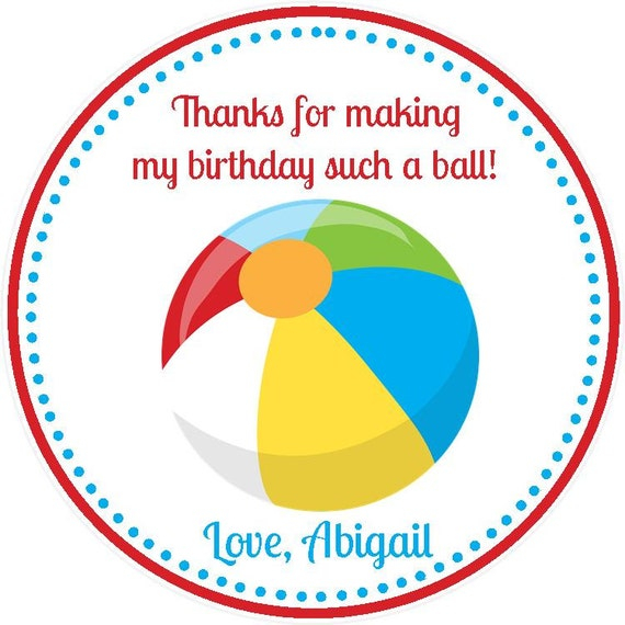Beach Ball Party Favor Tags Pool Party Favors Beach Ball