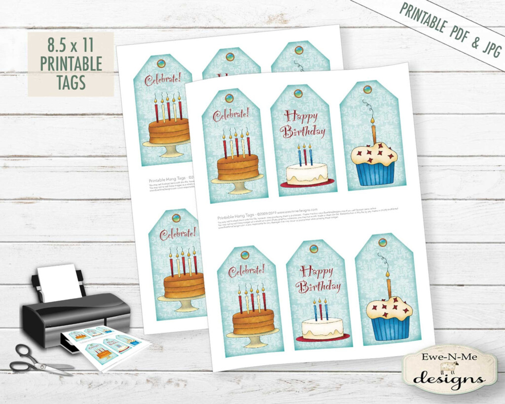 Printable Hang Tags Happy Birthday Sheet Tags Printable Tags 