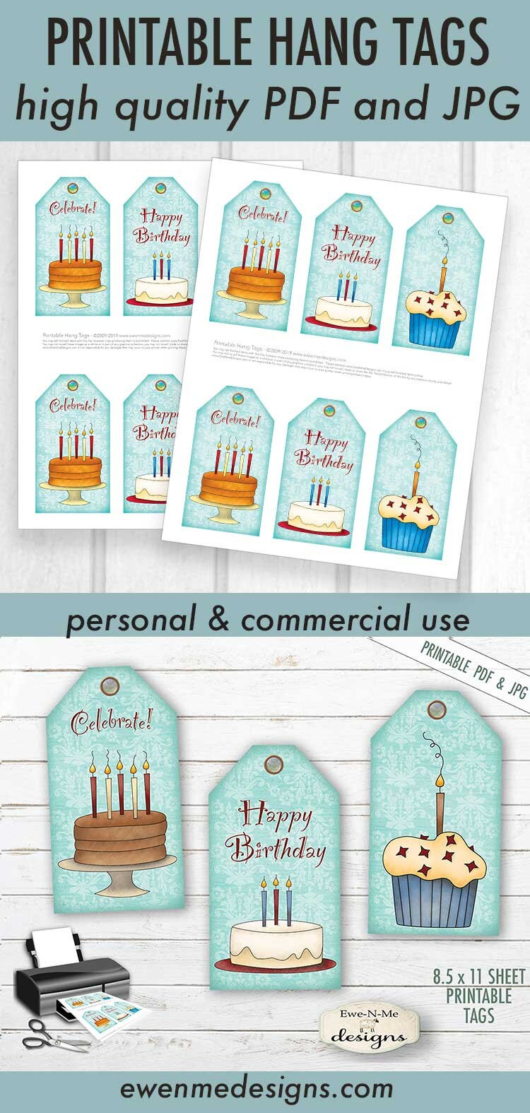 Printable Hang Tags Happy Birthday Sheet Tags Printable Tags