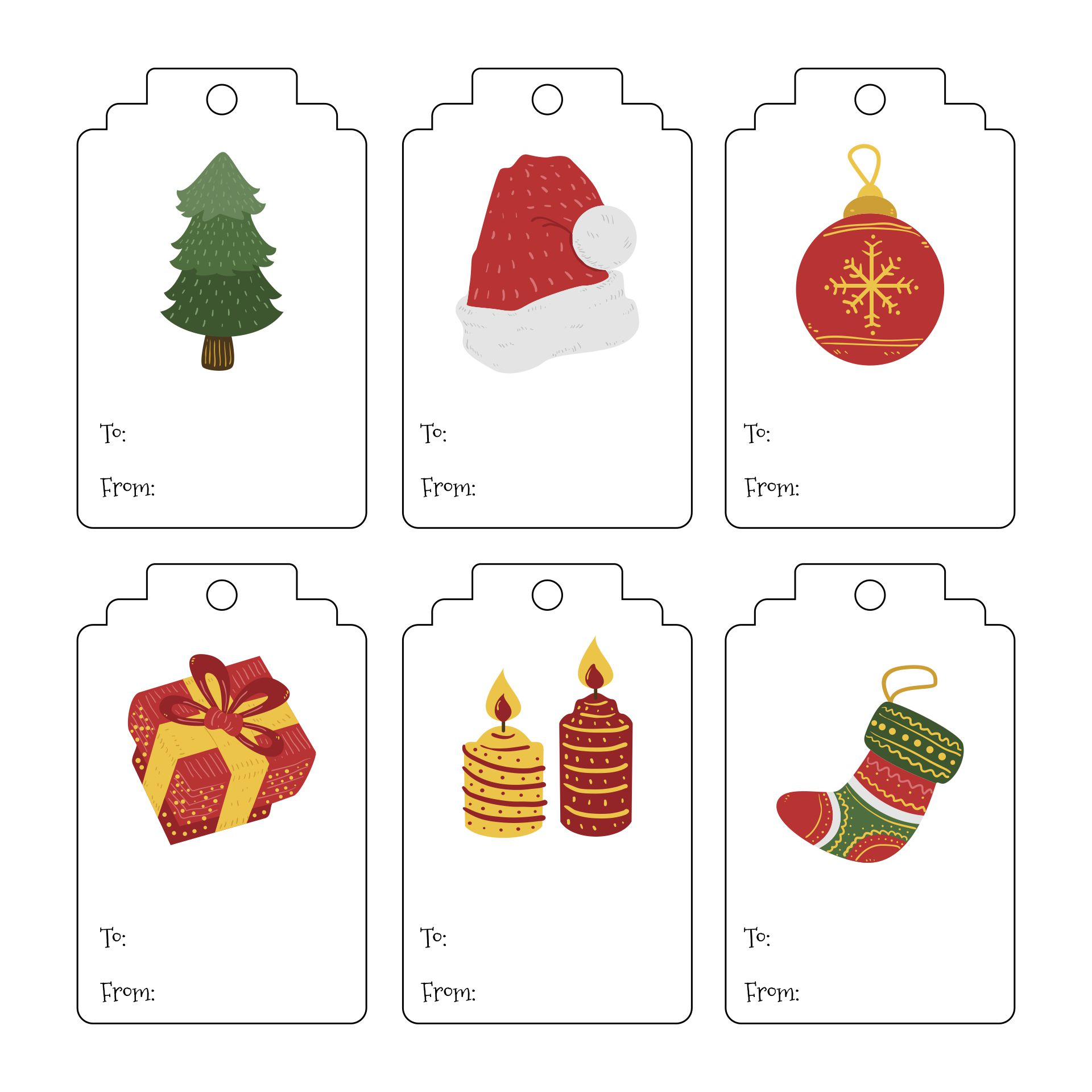7 Best Blank Christmas Gift Tag Sticker Printable Printablee