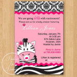Printable Baby Shower Invitations Hot Pink Zebra Baby Shower
