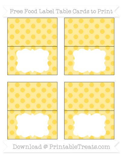 Free Mustard Yellow Polka Dot Simple Food Labels Food Labels 