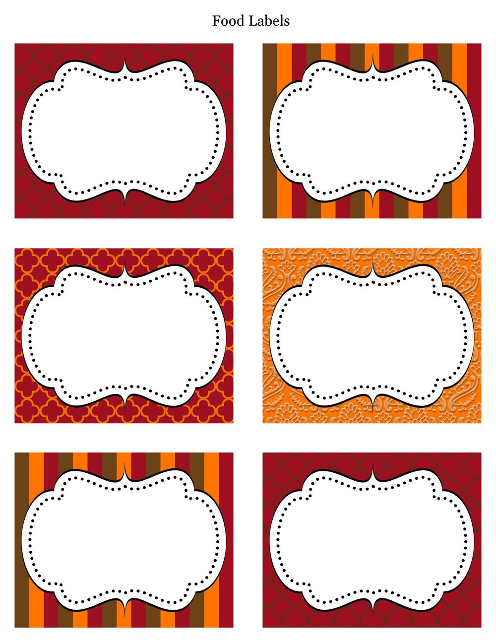 Free Printable Labels Tags For Food Buffet Just Printed Them Out