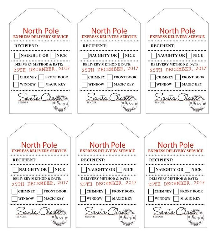 Santa Gift Tags 2017 Party Delights Blog Santa Gift Tags Free 