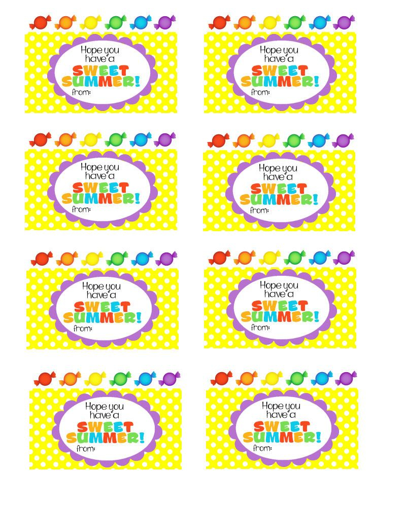 FREE End Of The School Year Treat Bag Tags MySunWillShine 