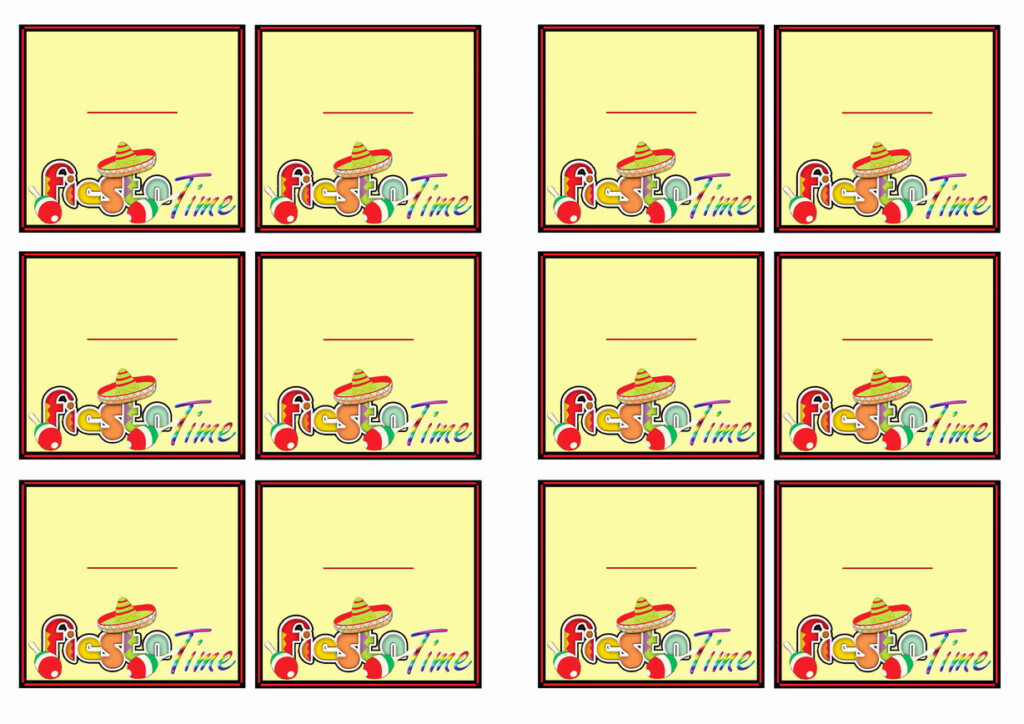 Fiesta Mexican Name Tags Birthday Printable