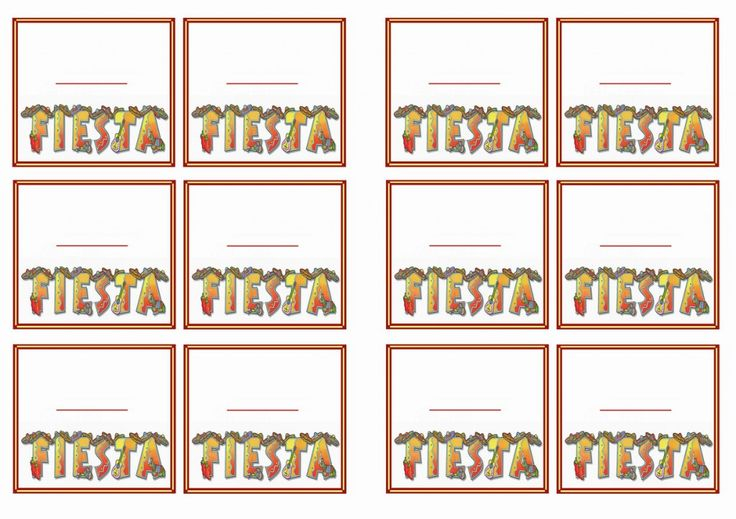 Fiesta Mexican Name Tags Birthday Printable Mexican Names Fiesta 