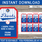 Free Printable Baseball Favor Tags High Resolution Printable