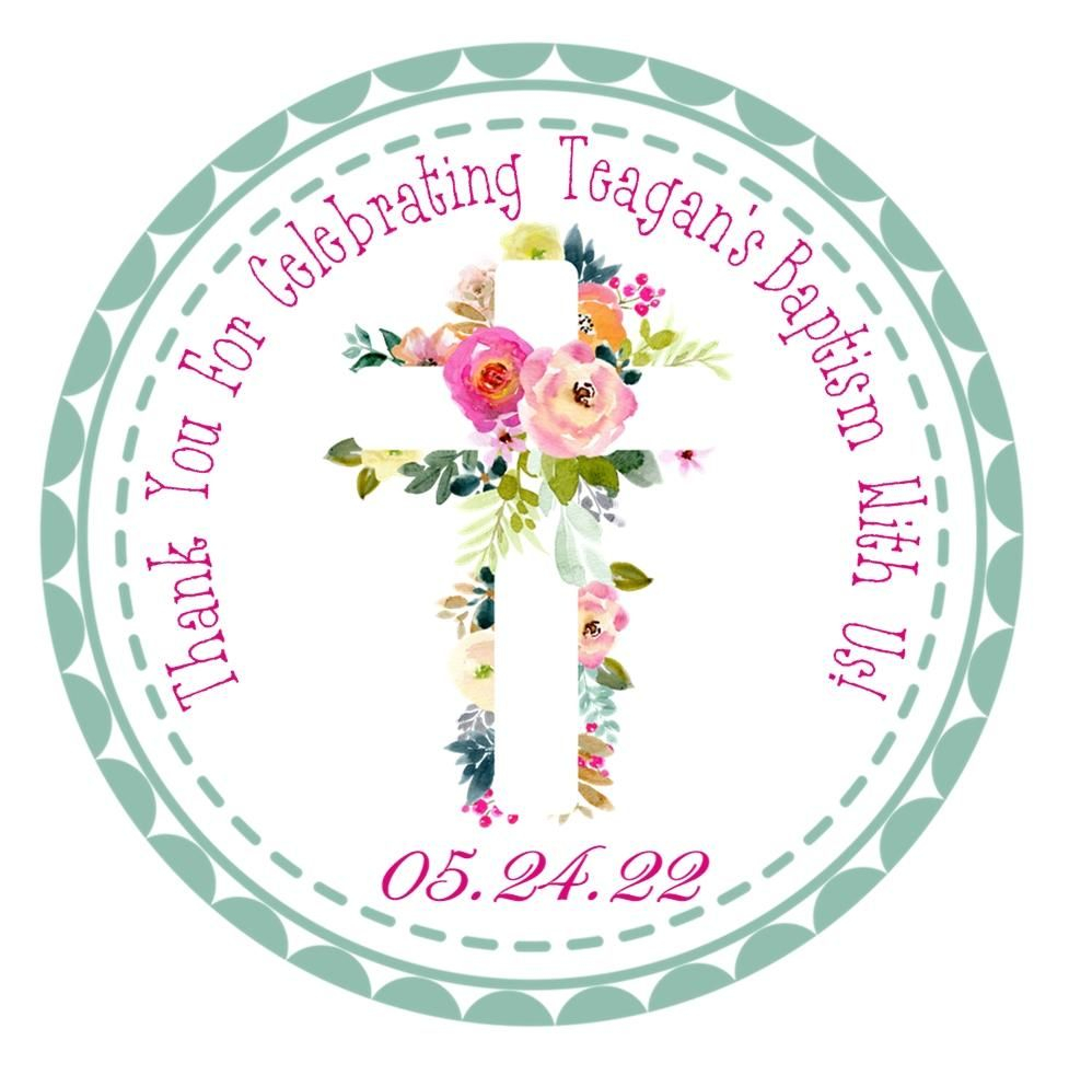 Colorful Pastel Baptism Stickers Baptism Favors Christening Favors 