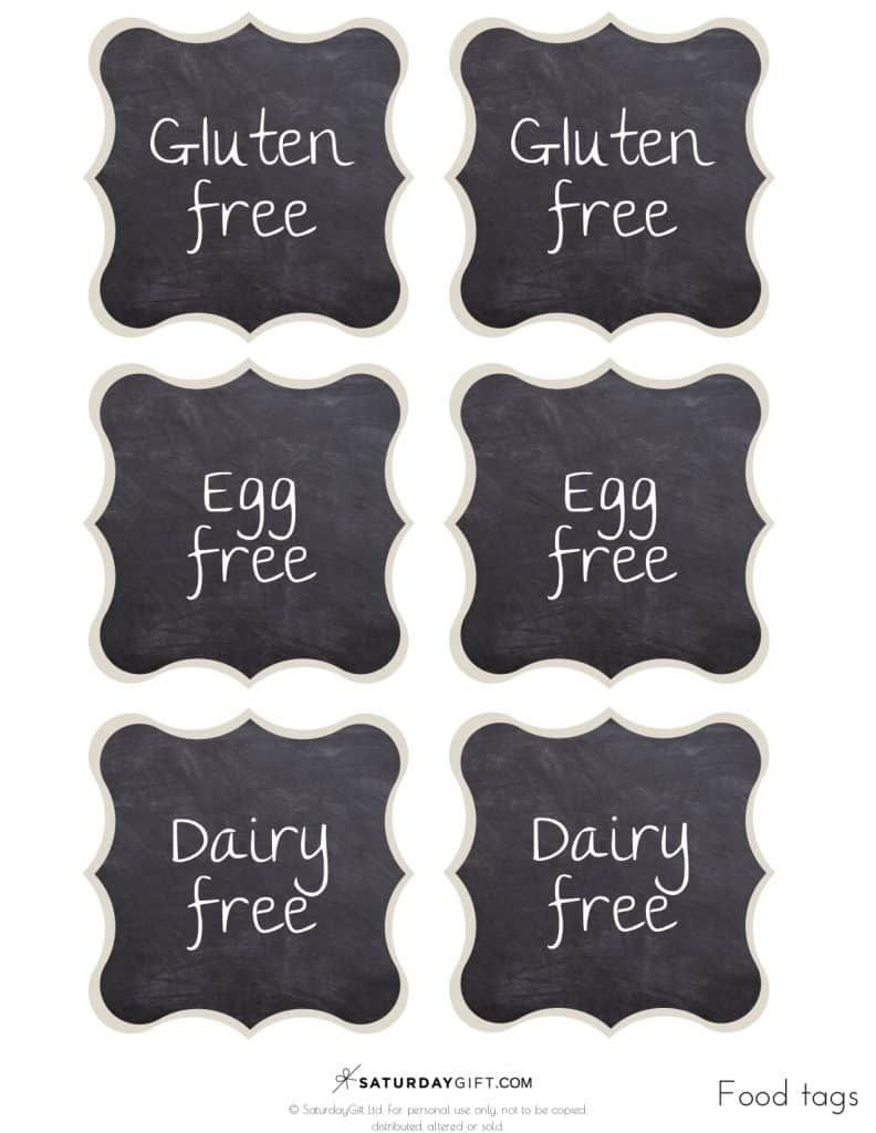 Chalkboard Buffet Foodstuff Labels Absolutely Free Printables SaayGift