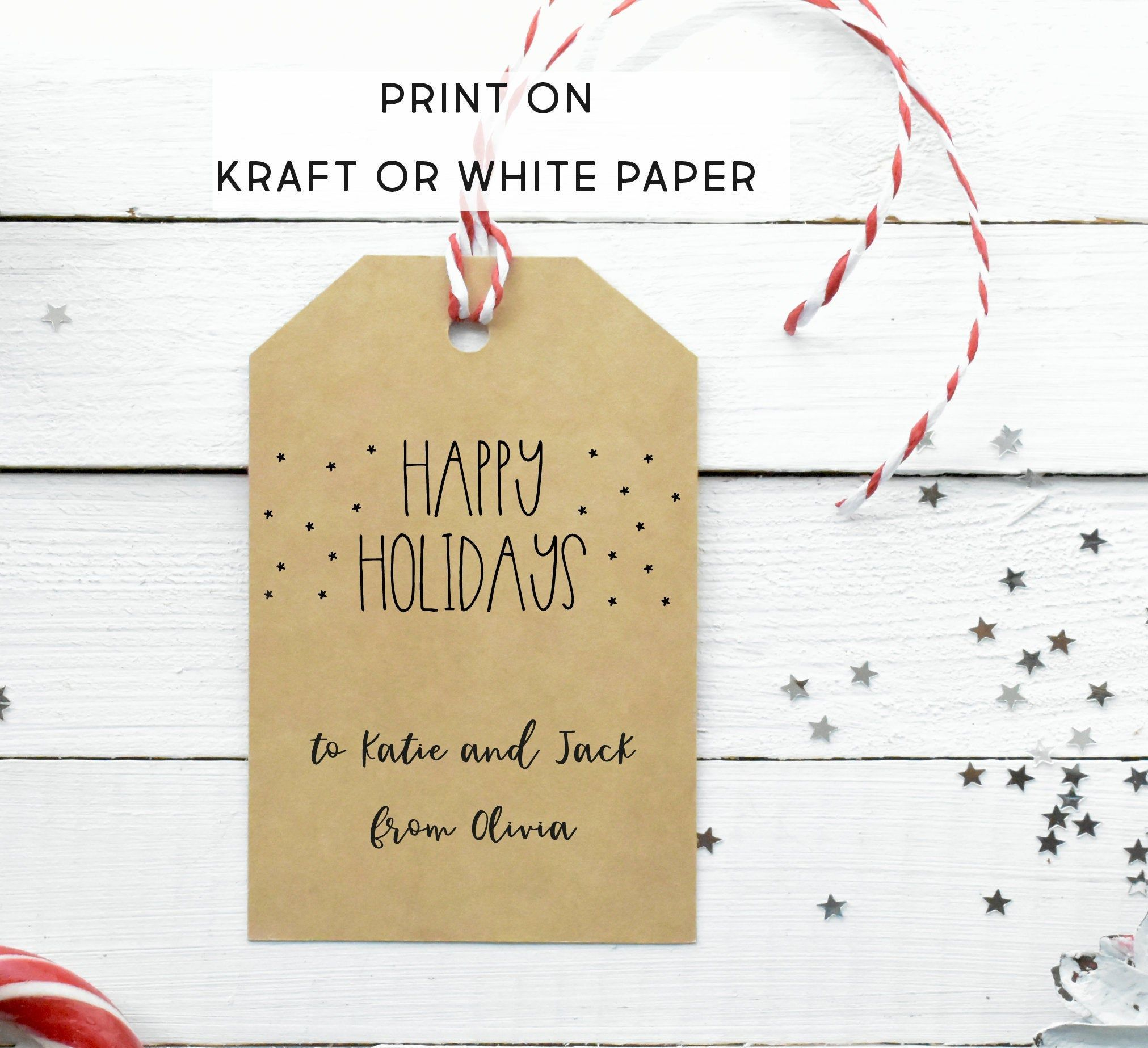 Stars Christmas Gift Tags Download Personalized Gift Tags Etsy