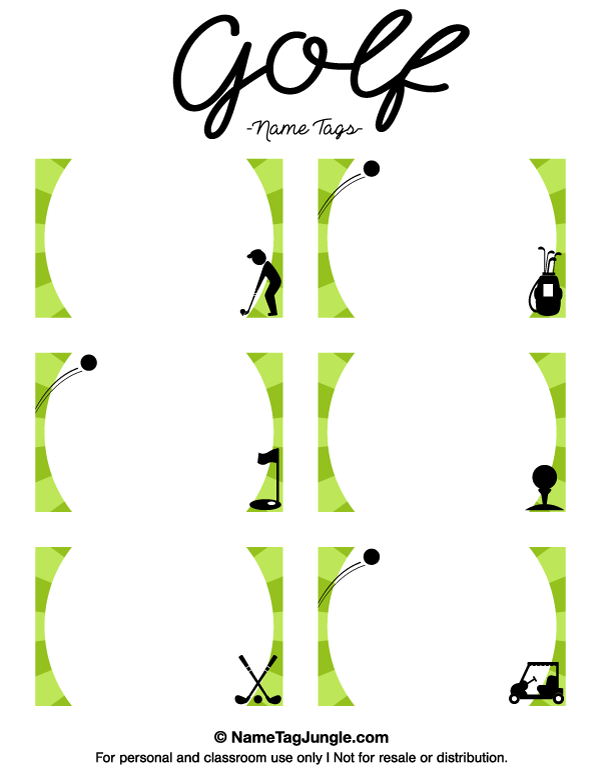 Printable Golf Name Tags Golf Birthday Golf Party Golf Event