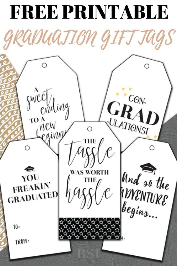 Best Free Printable Graduation Gift Tags By Sophia Lee Diy