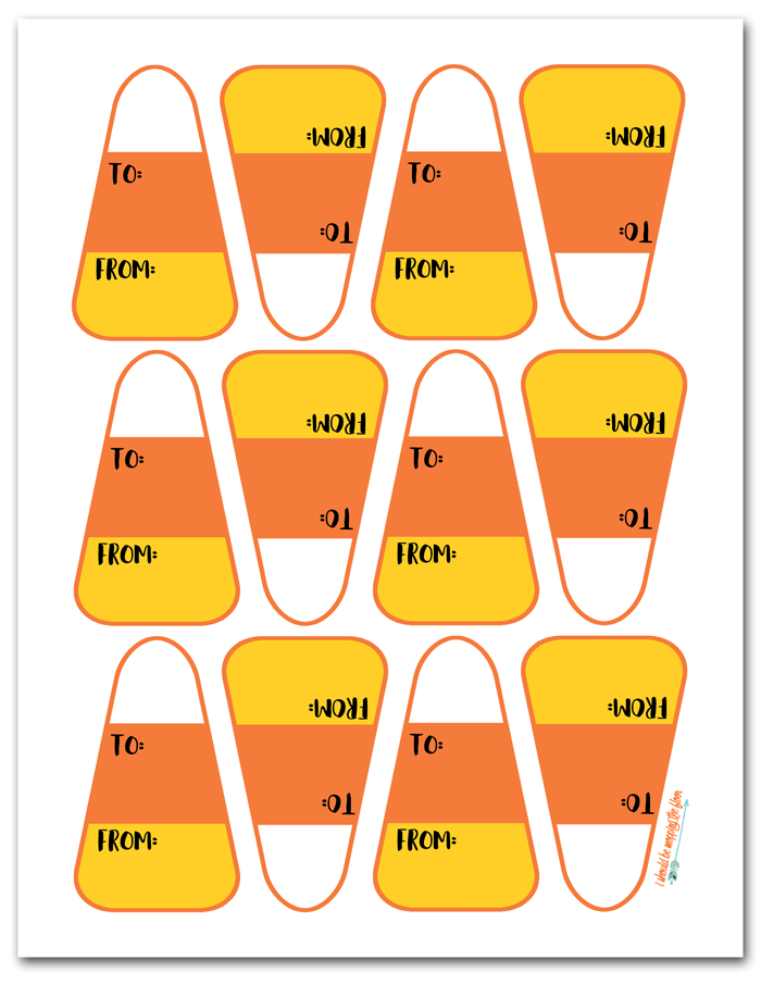 Free Printable Candy Corn Gift Tags Halloween Tags Halloween Teacher 