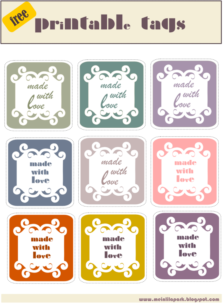 Free Printable Made with love Tags Ausdruckbare Ettiketten Freebie 