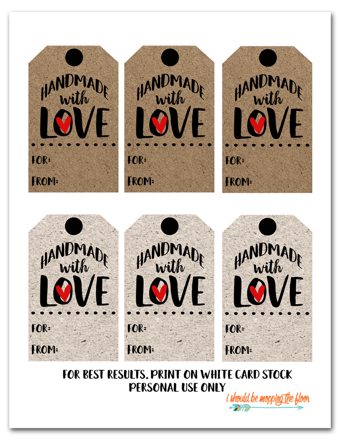 Free Printable Handmade With Love Tags Handmade With Love Tags Free