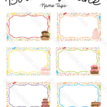 Printable Birthday Cake Name Tags Birthday Labels Birthday Tags