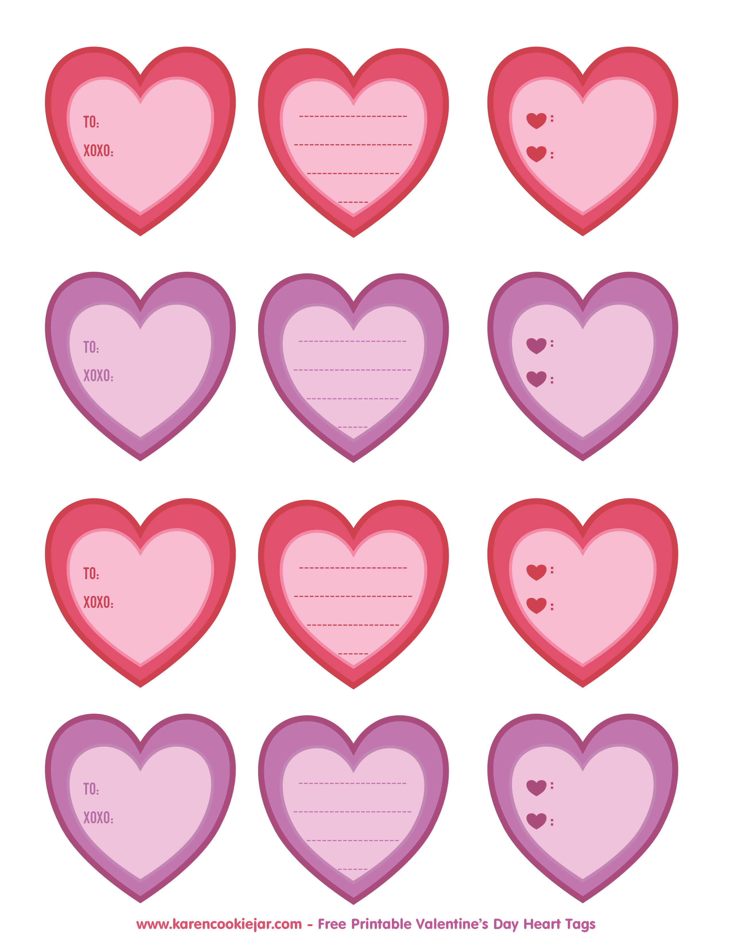 Free Printable Heart Tags Free Printable Clip Art Heart Printable