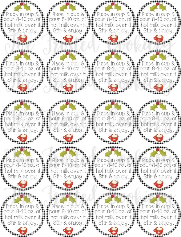 Hot Cocoa Bomb Circle Tags 8 10 Ounces