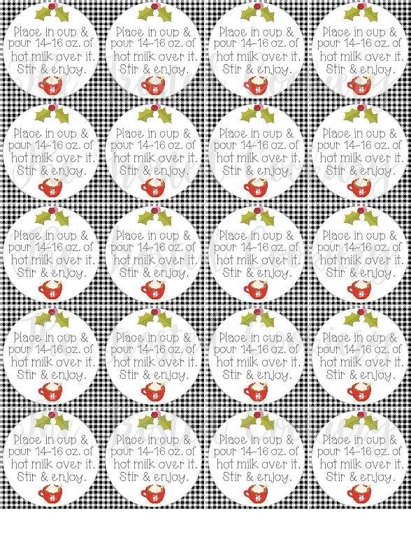 Hot Cocoa Bomb Square Tags 14 16 Ounces