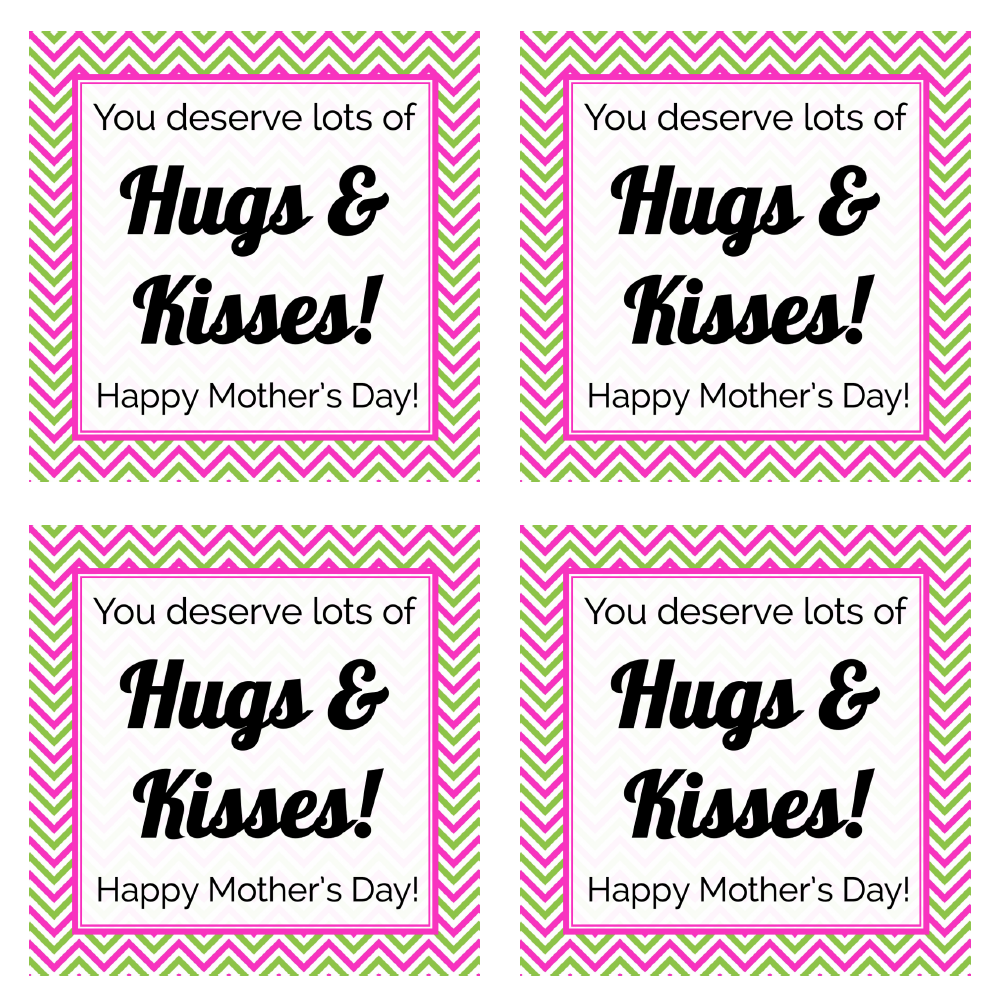Hugs Kisses Mother s Day Tag Printable Deeper KidMin