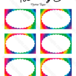 Free Printable Tie Dye Name Tags The Template Can Also Be Used For