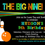 Laser Tag Bowling Invitation Laser Tag Birthday Party Invitation